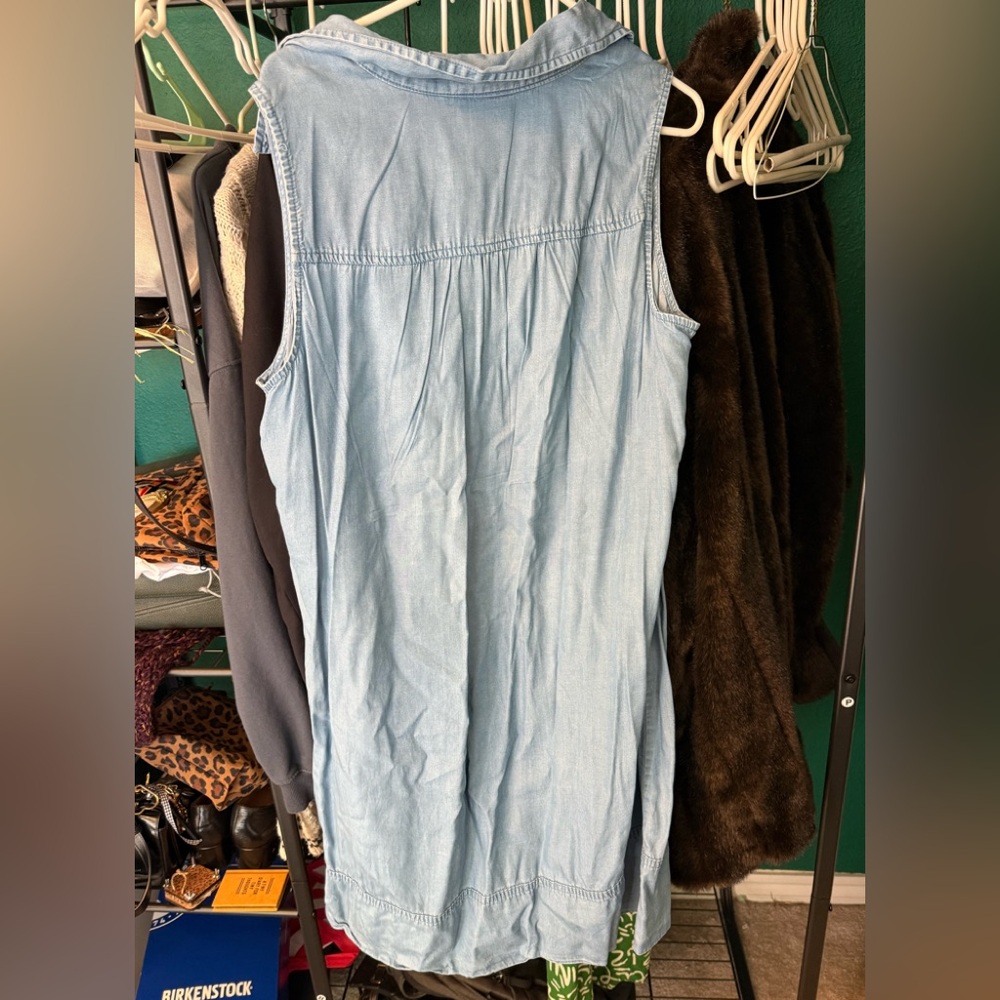 Style & Co. Light Blue Sleeveless Denim Midi Dress - Picture 2 of 3